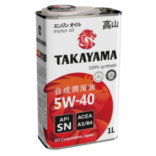 Масло моторное TAKAYMA 5W40 API SN/CFR.ACEA A38B4 1л синтетика