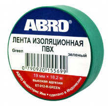 ABRO Изолента зеленая 19мм/18.2м